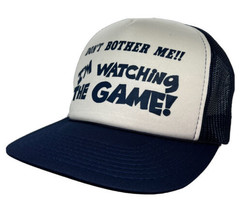 Vintage I&#39;m Watching The Game Hat Cap Snap Back Blue Sports Joke Trucker Mens - £15.68 GBP
