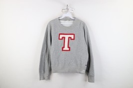 Vintage 90s Y2K Tommy Hilfiger Womens XL Cropped Varsity T Patch Sweatsh... - $39.55