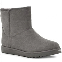 UGG Sz 9 Cory II Boots Charcoal Winter Suede Shearling Classic Mini Shor... - $108.89