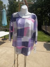 NWT ALFRED DUNNER PURPLE&amp;PINK SHAPE TOP PM - £18.35 GBP