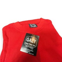 New Long Sleeve Waffle Knit Sz Xl Shirt Red Gazy Vtg Nos - £10.61 GBP
