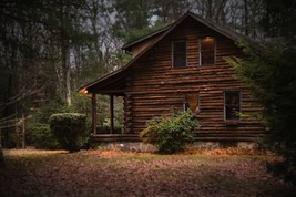 Digital Image Picture Photo Pic Wallpaper Background Brown cabin In Wood... - £0.77 GBP