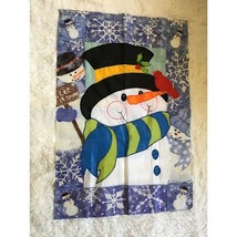 Frosty Snowman Winter Holiday Yard Flag Banner Christmas Channikah - £11.18 GBP