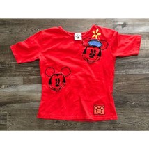 Mickey &amp; Co Womens Small Mickey &amp; Minnie Mouse Short Sleeve Shirt Red - $14.87