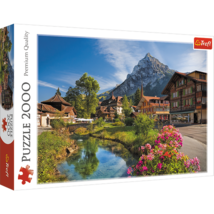 2000 Piece Jigsaw Puzzles, Alps in Summer, Mountain Village Puzzle with River, - €25,83 EUR
