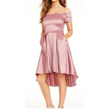 B Darlin Junior 3/4 Mauve Pink Scalloped Off the Shoulder High Low Dress NWTBZ67 - £30.54 GBP