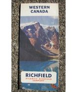Vintage 1966 Atlantic Richfield ROAD MAP WESTERN CANADA British Columbia... - £3.18 GBP