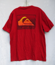 Quiksilver Mens Large T-Shirt Red Mountain Wave Graphic Ringspun Organic... - £10.41 GBP