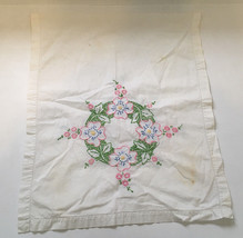Vintage hand embroidered floral pattern table runner scarf shabby chic c... - $19.75