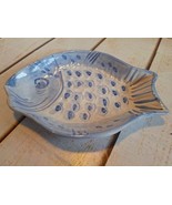 Ugnseldfast Sweden Pottery Fish Tray/Dish Laholmes Keramik #455 9&quot; Blue ... - £14.87 GBP