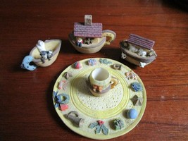 Popular Imports Bears Resin Figurines Miniature Tea Set Pick 1 - £36.17 GBP