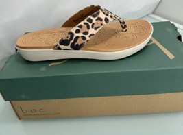 B.O.C. Aimee  Flip-Flop Thong Sandals Tan Leopard Print Tan Size 6 New In Box - £12.76 GBP