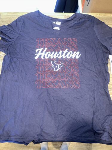 Houston Texans T Shirt Womens 2XL NFL Apparel Short Sleeve VNeck. Nwt. O - $11.90
