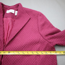 Alfred Dunner Womens 14 Suit Jacket Open Front Blaser Fuchsia Pink Boucke Tweed - £18.69 GBP