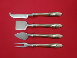 Sculptured Rose by Towle Sterling Silver Cheese Serving Set 4 Piece HHWS... - $257.50