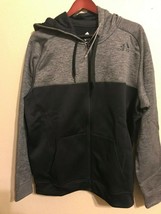Mens Adidas Climawarm zip front hoodie NWT New Large L Gray/ Black - $32.90