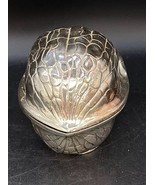 Silver Plate Walnut Pecan Nut Shape Candy Dish Bowl W/ Lid Vintage READ - €17,18 EUR