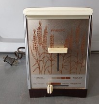 Vintage Presto Toaster 2 Slice Chrome Wheat Design Model 01 T02 Tested A... - £25.83 GBP