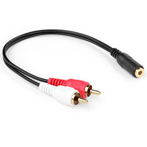 3.5Mm To Rca Stereo Audio Adapter Cable Wire Cord Female To 2Rca Male Ja... - $14.24