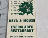 Matchbook Cover  Neva &amp; Mouse Everglades Restaurant Moore Haven  gmg  Un... - £9.73 GBP