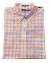 New Daniel Cremieux Men&#39;s Short-Sleeve Plaid Shirt Orange Multi X-Large - $49.49