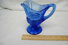 Fostoria Mount Vernon Blue Cobalt Glass Pitcher From Avon George Washington USA - $18.99