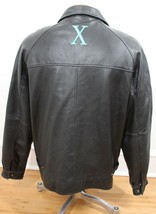 Vtg Y2K 2001 WWDC Apple Mac OS X Black Leather Jacket Sz M Burk&#39;s Bay - £379.69 GBP