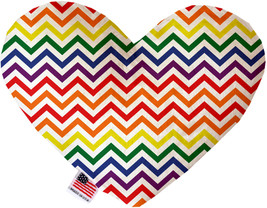 Rainbow Chevron 6 Inch Heart Dog Toy - $26.99