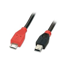 LINDY 1m USB OTG Cable - Black, Type Micro-B to Mini-B  - $15.00