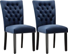 Velvet Parsons Upholstered Dining Chair, Accent Chairs Dining Room Chairs Set of - £182.67 GBP