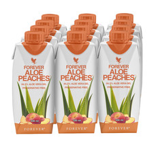 12 X Forever Living Aloe Peach Nectar Juice Gel Kosher Halal Mini TO GO SIZE - $87.54