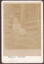 Marion Black Cabinet Photo - Little Girl in Buggy Cart - £13.82 GBP