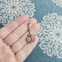 Vintage Dainty Silver Colorful Modern Abstract Guitar Geometric Pendant - $18.99