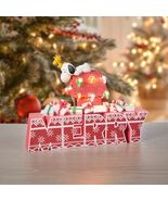 Peanuts- Snoopy &amp; Woodstock MERRY Lighted Resin Figurine by Precious Mom... - €64,09 EUR