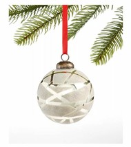 Holiday Lane Birds &amp; Boughs, Silver Ball Ornament C21095 - £10.84 GBP