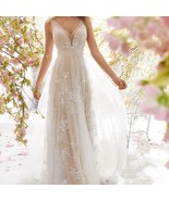 Sexy V-neck sleeveless lace wedding dress - $160.13 CAD