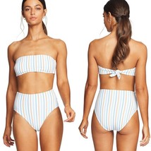 Vitamin A Swim Palm Springs Stripe Barcelona Full High Waist Bikini Bottom (L) - £59.25 GBP