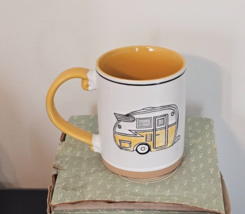 Yellow Camper Camping Mug Cup Coffee Cocoa Retro Mint Condition FREE SHI... - £19.35 GBP