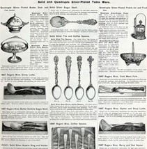 Solid And Quadruple Silver Plate 1894 Victorian Advertisement Silverware... - $29.99