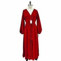NWT VTG Vanity Fair Shevelva Sz L Red LOUNGE Dress/Robe  Silver Pinstripe - $123.85