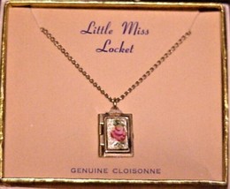 Little Miss Locket Child&#39;s Pendant on Chain Genuine Cloisonne NEW in BOX - £62.54 GBP