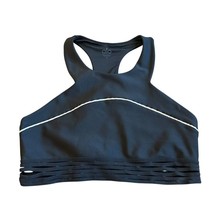 Alo Yoga Sequence High Neck Sports Bra Black Cutout Workout Size Small W... - $48.38