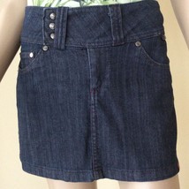 EDC by Esprit Blue Stretch Denim Jean Studded Mini Skirt size 2 - $7.70