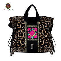 Exotic classic blcak canvas embroidery women Handbags Naxi.Hani brand Vintage fa - £128.89 GBP