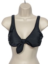 Xhilaration Twist Front Bikini Swimsuit Top Size Medium Solid Black Beac... - £18.57 GBP