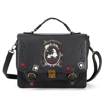 Alice in Wonderland ita Handbag Women&#39;s Shoulder PU Bag Japanese Cute Embroidery - £63.98 GBP