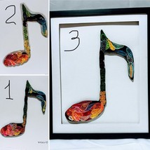 Handcrafted Quilled Paper Art Rainbow Quaver Musical Note Wall Paper Art... - $20.00