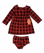 NEW Baby Girls Wonder Nation Long Sleeve Dress with Diaper Cover Buffalo... - $18.13 CAD