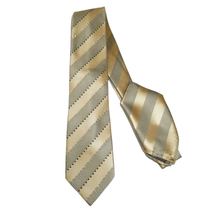 Mens Steven Land Density 100% Satin Silk Crystal Tie/Hankie Set CR27-13 Ivory image 2