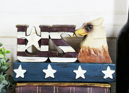 Ebros USA Patriotic Bald Eagle Word Art Sign USA American Flag Desktop P... - £16.39 GBP